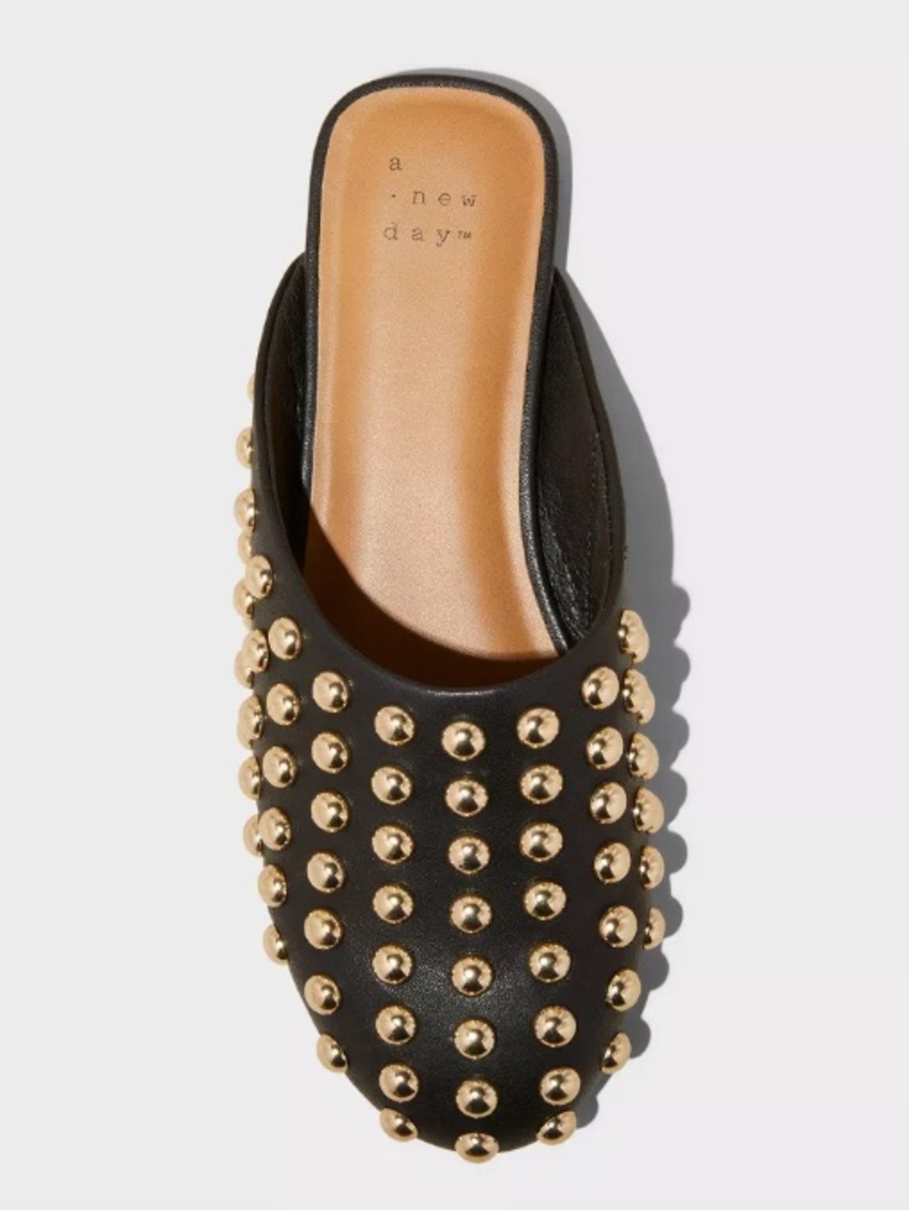 A New Day - Women's Channing Studded Slip On Mule Jet Black Size 6